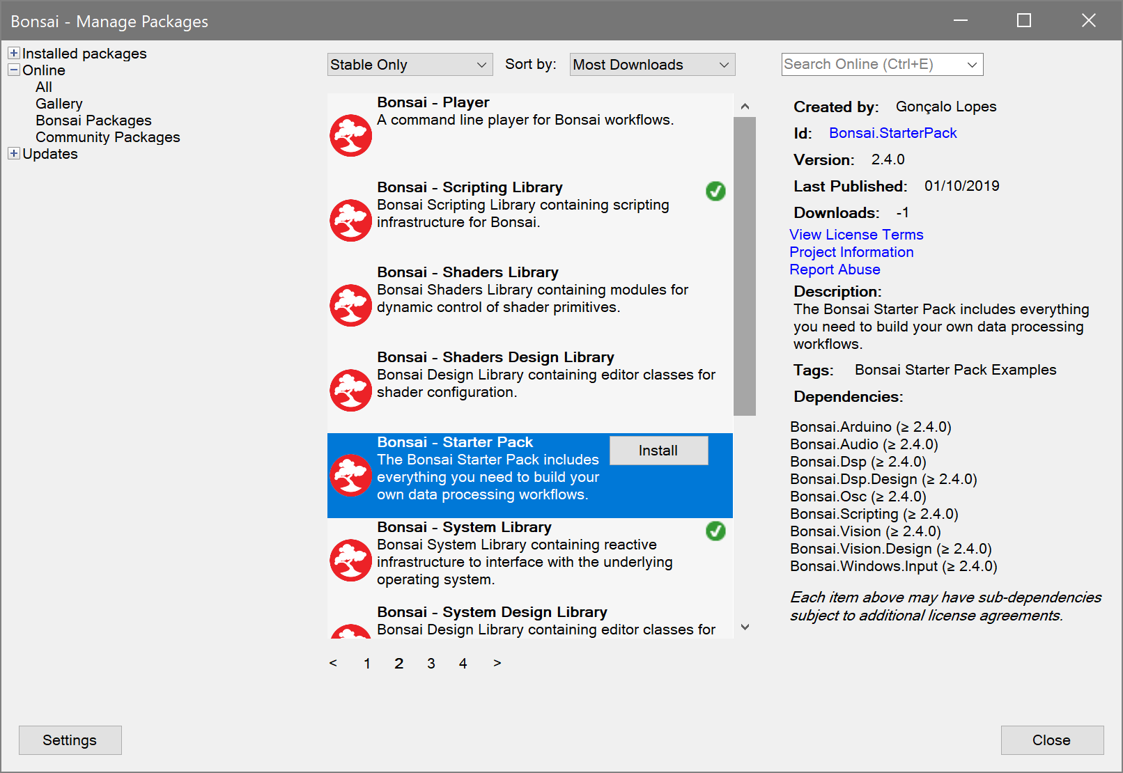 The Bonsai package manager