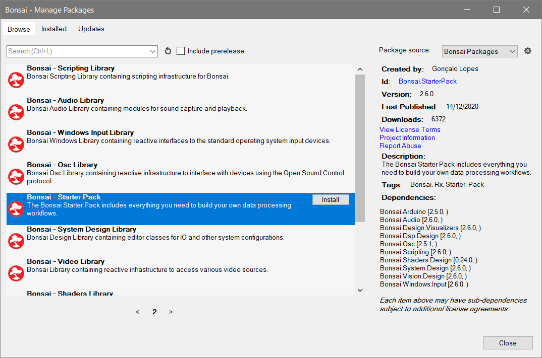 The Bonsai package manager